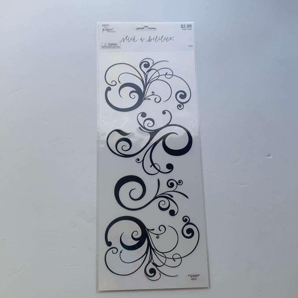 paper studio hobby lobby stickabilities scrapbook black swirl stickers 456731